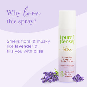Bliss Lavender Luxury Body Spray | From the makers of Parachute Advansed | 150ml - PureSense
