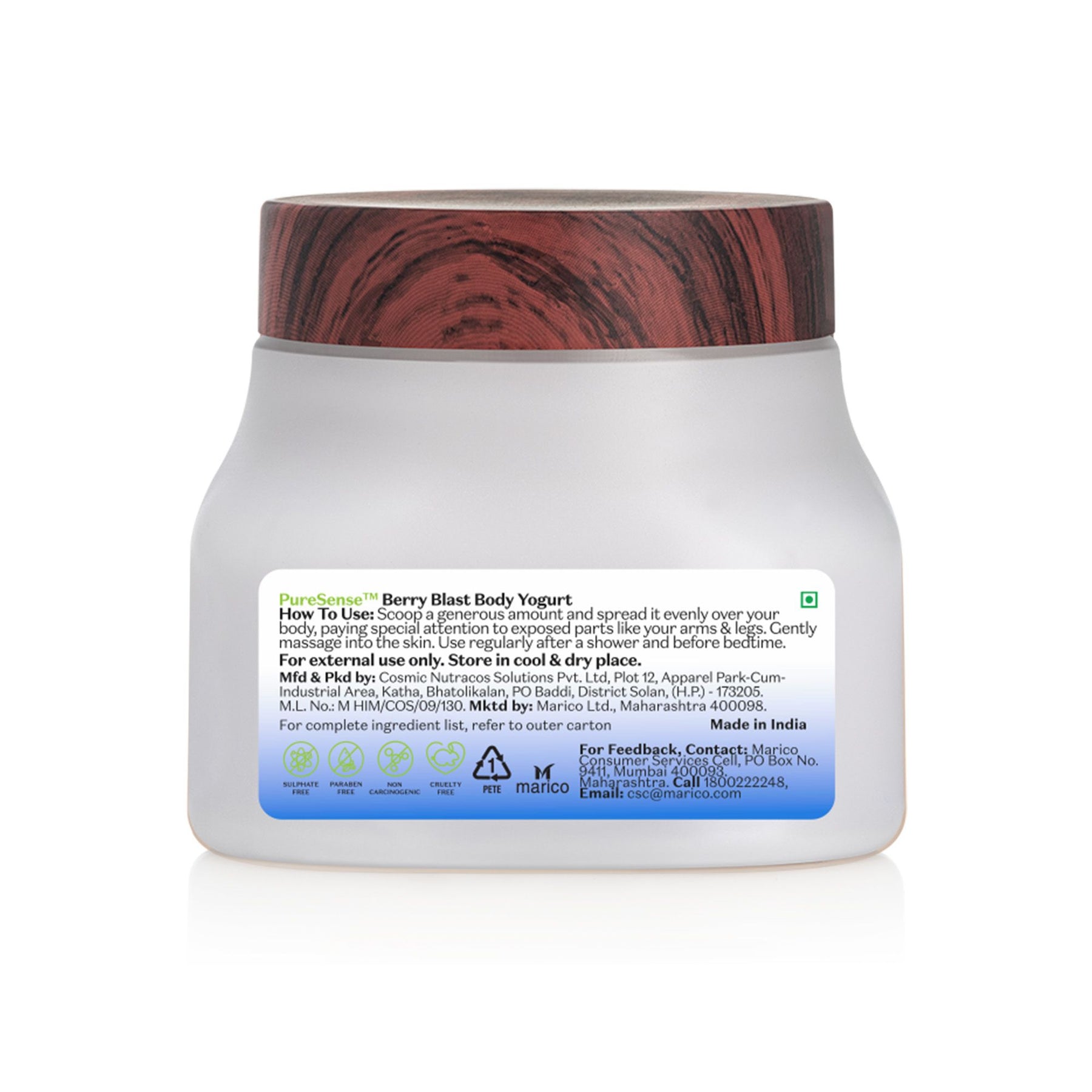 Berry Blast Body Yogurt | From the makers of Parachute Advansed | 160ml - PureSense