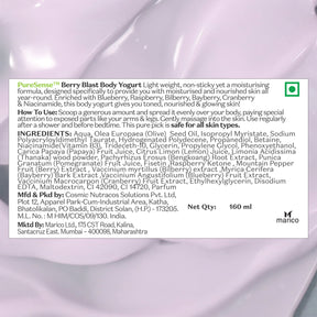 Berry Blast Body Yogurt | From the makers of Parachute Advansed | 160ml - PureSense