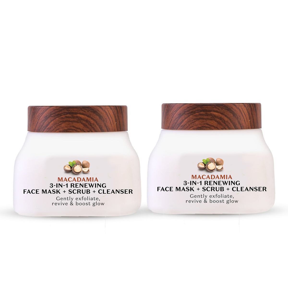 [CRED] Macadamia 3 in 1 Renewing Face Mask, Scrub & Cleanser Combo | Pack of 2 | From the makers of Parachute Advansed | 280ml - PureSense