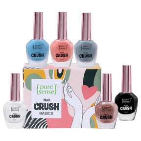 PureSense Nail Crush Basics | Nail Enamel | Nail Polish | Nail Paint pack of 6