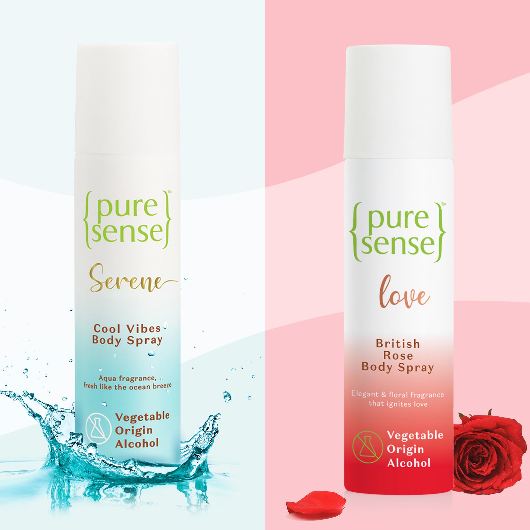 Serene Cool Vibes Body Spray &  Love British Rose Body Spray combo 300 ml
