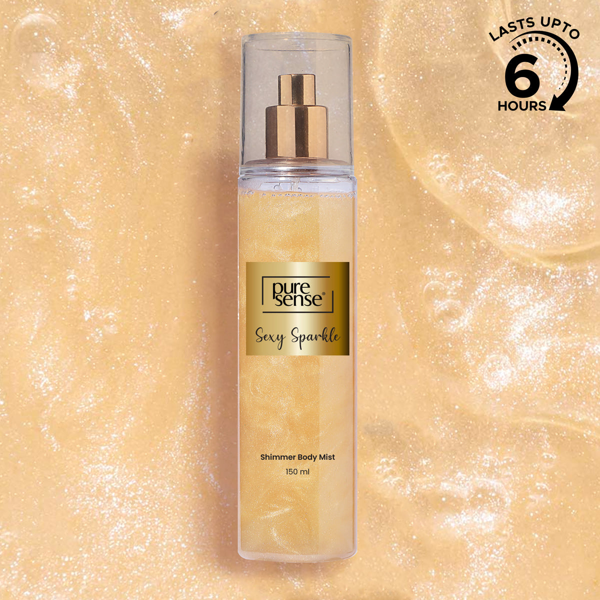 Sexy Sparkle Gold Shimmer Body Mist for Women, Jasmin & Cocoa 150ml