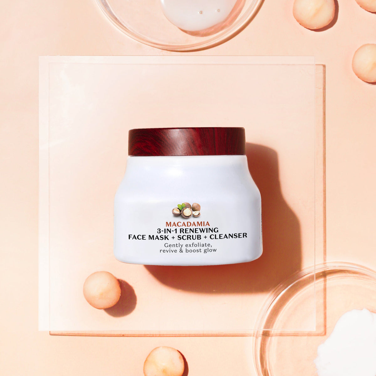 Macadamia 3 in 1 Renewing Face Mask, Scrub & Cleanser | From the makers of Parachute Advansed | 140ml