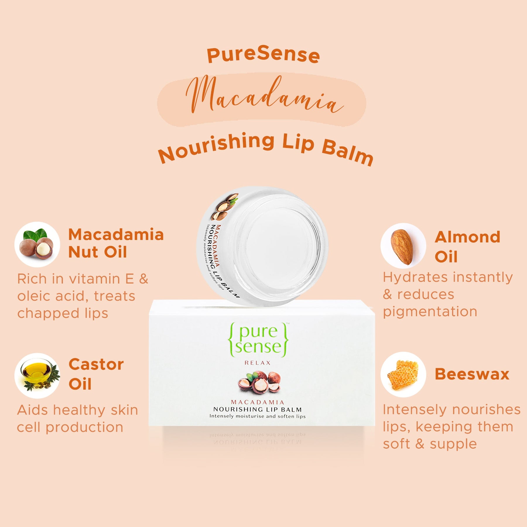[CRED] Macadamia Lip Balm (Pack of 2) | From the makers of Parachute Advansed | 10ml
