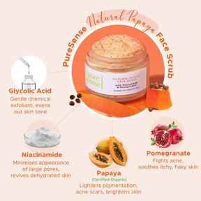 Natural Papaya Face Scrub (Pack of 2) | From the makers of Parachute Advansed | 100ml