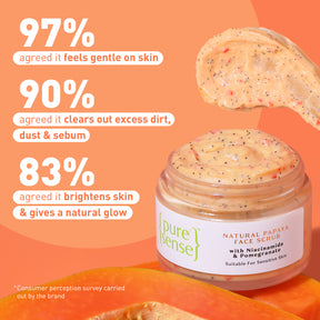 Natural Papaya Face Scrub | Paraben & Sulphate Free | From the makers of Parachute Advansed | 50g - PureSense