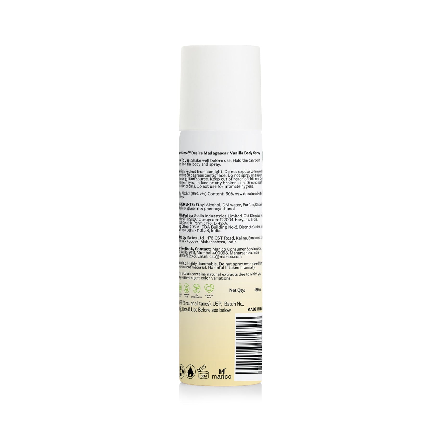 Desire Madagascar Vanilla Body Spray | Sulphate & Paraben Free | Safe For Skin | Unisex | 150ml