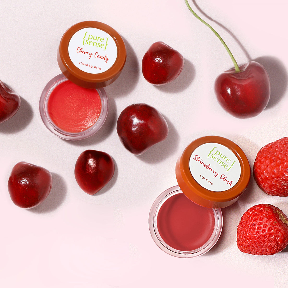 Cherry Candy Tinted Lip Balm 5ml +  Strawberry Slush Lip Balm 5m | Pack of 2 | From the makers of Parachute Advansed | 10ml