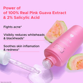 PureSense 2% Salicylic Acid Face Serum BHA Based Exfoliant Guava for Acne Prone Oily Skin for Men and Women 28ml