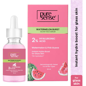 PureSense 2% Hyaluronic Acid Watermelon Burst Glow Face Serum for Intense Hydration for Women 10ml