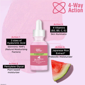 PureSense 2% Hyaluronic Acid Watermelon Burst Glow Face Serum for Intense Hydration for Women 10ml