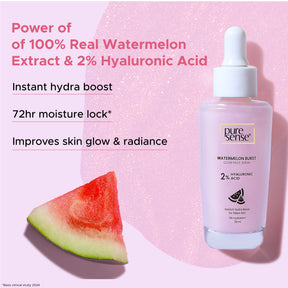 PureSense 2% Hyaluronic Acid Watermelon Burst Glow Face Serum for Intense Hydration for Women 28ml