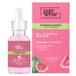 PureSense 2% Hyaluronic Acid Watermelon Burst Glow Face Serum for Intense Hydration for Women 10ml