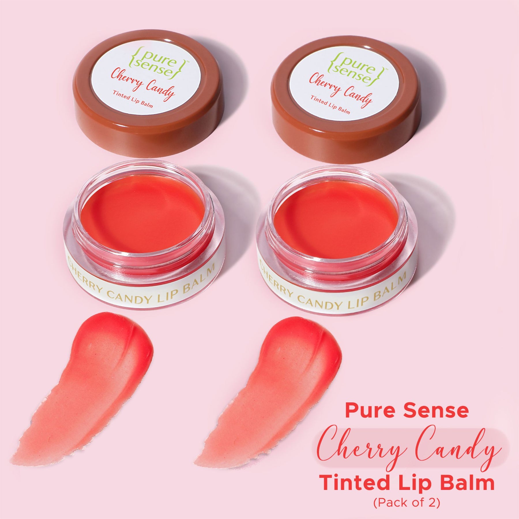 Cherry Candy Tinted Lip Balm combo - Pack of 2 |  From the makers of Parachute Advansed | 10 ml - PureSense
