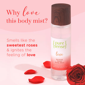 Love British Rose Body Mist (Pack of 3) | From the makers of Parachute Advansed |  450ml