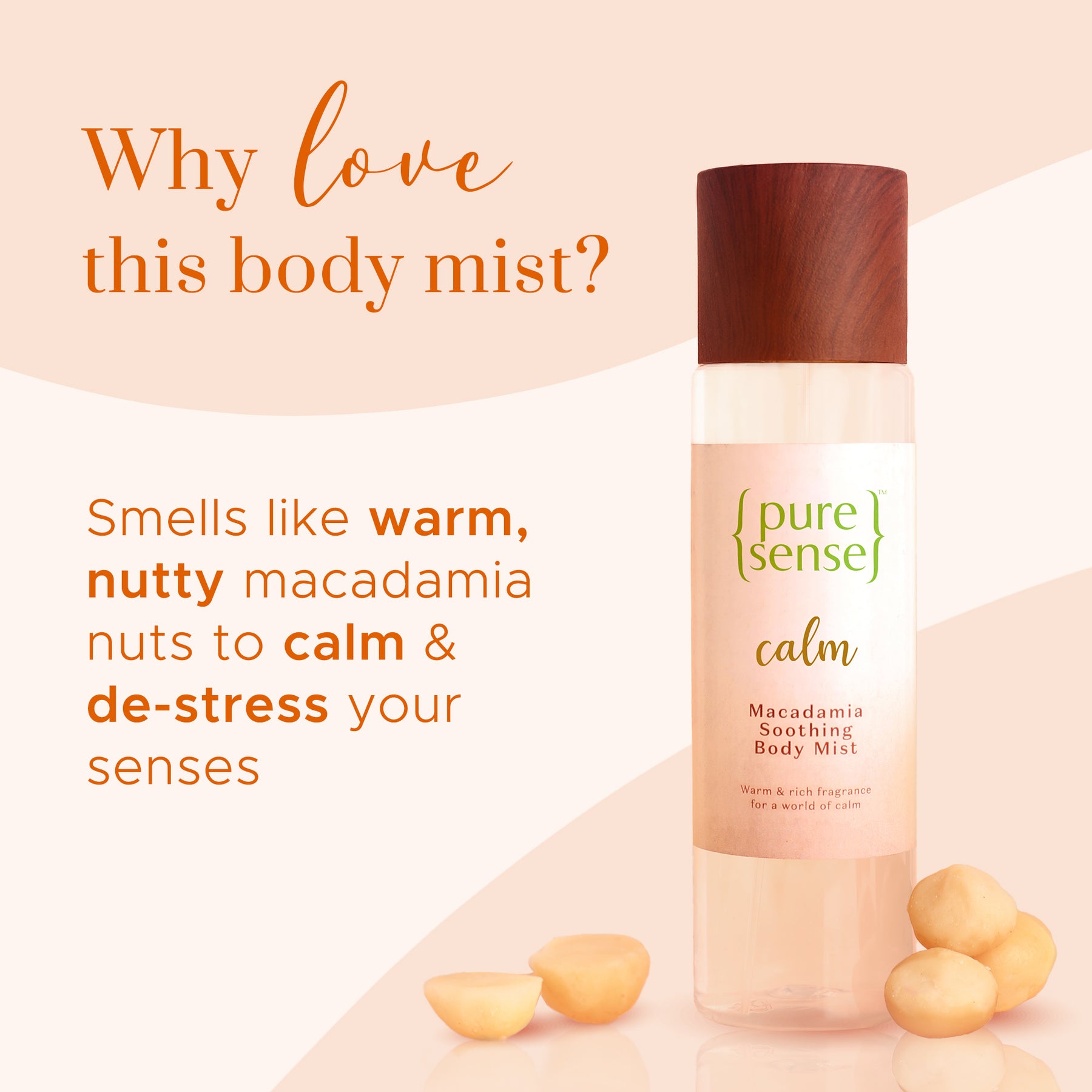 Calm Macadamia Soothing Body Mist (Pack of 2) | From the makers of Parachute Advansed | 150ml - PureSense