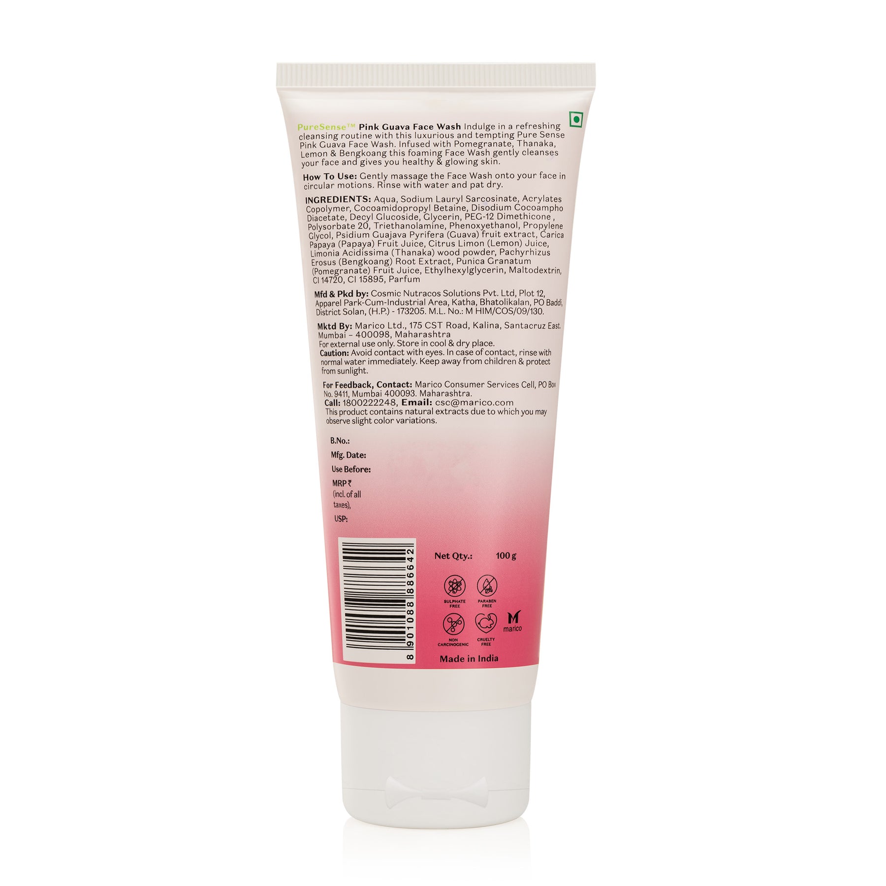 Pink Guava Face Wash | From the makers of Parachute Advansed | 100ml - PureSense