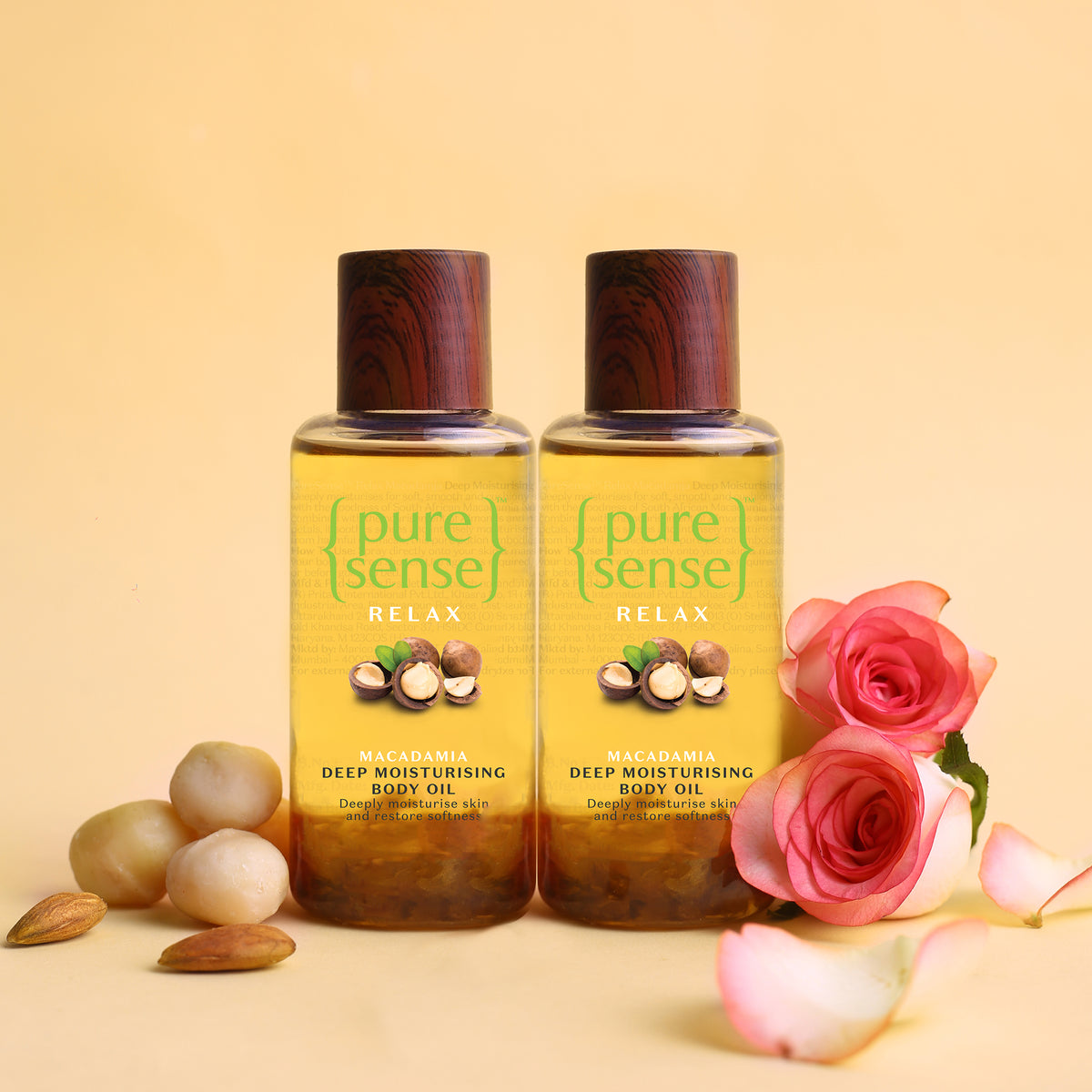 Relaxing Macadamia Deep Moisturising Body Oil (Pack of 2) |  From the makers of Parachute Advansed | 200ml - PureSense