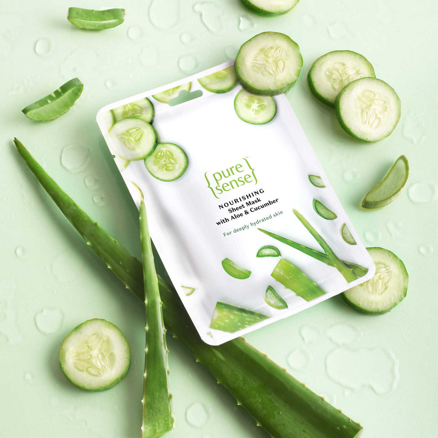 Nourishing Sheet Mask with Aloe Vera & Cucumber | From the makers of Parachute Advansed | 15ml - PureSense