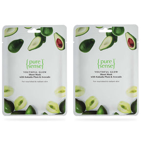 Anti-Ageing Sheet Mask with Kakadu Plum & Avocado  (Pack of 2) | From the makers of Parachute Advansed | 30ml - PureSense